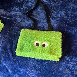 Green Fuzzy Cartoon Bag!  Look how cute this thing is!!